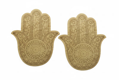 incensarios Hamsa en Madera Grabada – Protección y Armonía