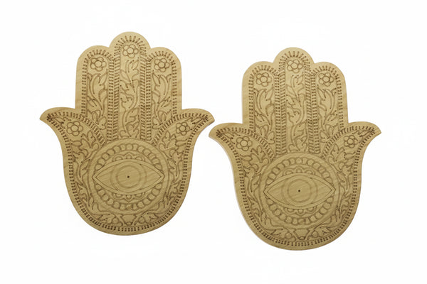 incensarios Hamsa en Madera Grabada – Protección y Armonía