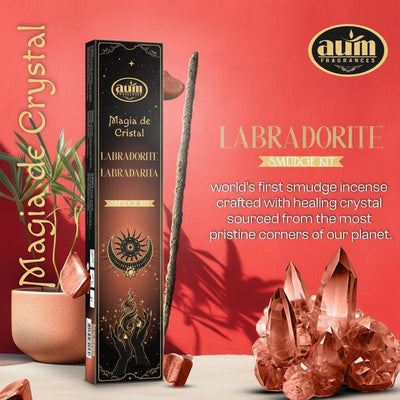 Incienso Aum Crystal Magic 20 g con cristal de labradorita