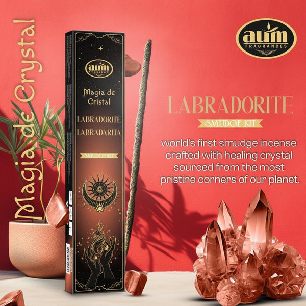 Incienso Aum Crystal Magic 20 g con cristal de labradorita