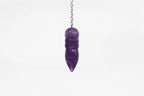 Péndulo de radiestesia con mineral natural amatista