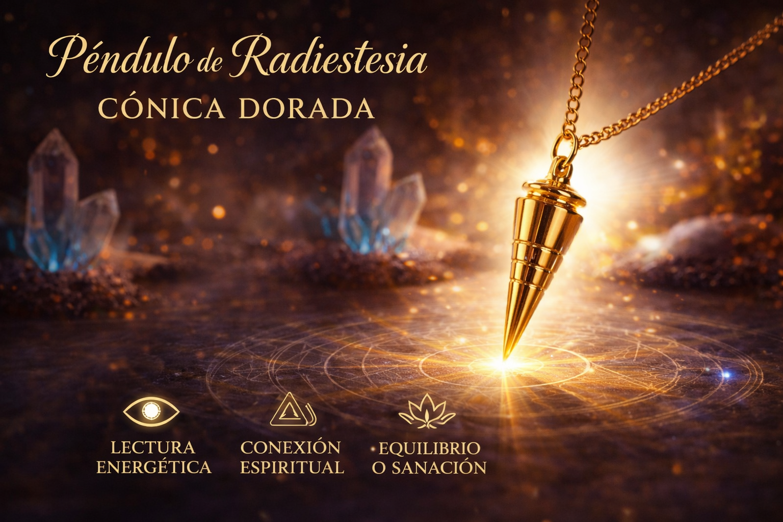 Péndulo de radiestesia en forma cónica rayada